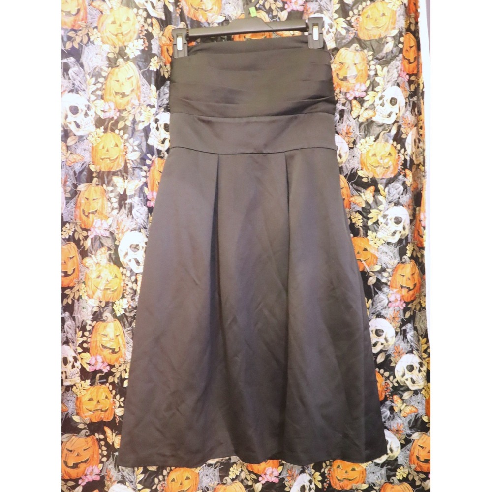 Black Strapless Dress 6 White House Black Market Womens Pleated Cocktail Satin